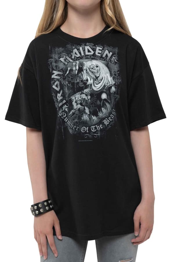 Iron Maiden Kids T Shirt Number of the Beast Official Black Ages 5-14 yrs