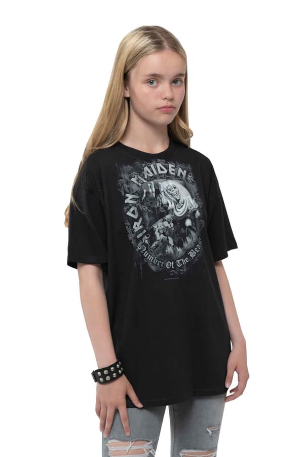 Iron Maiden Kids T Shirt Number of the Beast Official Black Ages 5-14 yrs