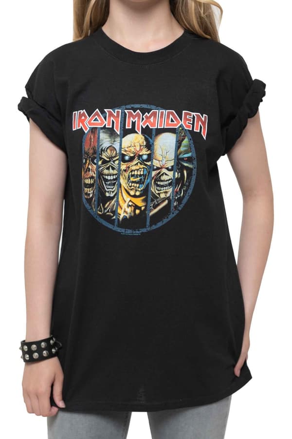 Iron Maiden Kids T Shirt Evolution Band Logo Official Black Ages 5-14 yrs