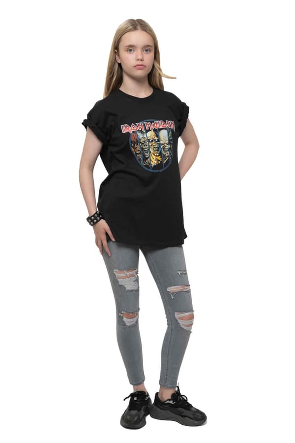 Iron Maiden Kids T Shirt Evolution Band Logo Official Black Ages 5-14 yrs