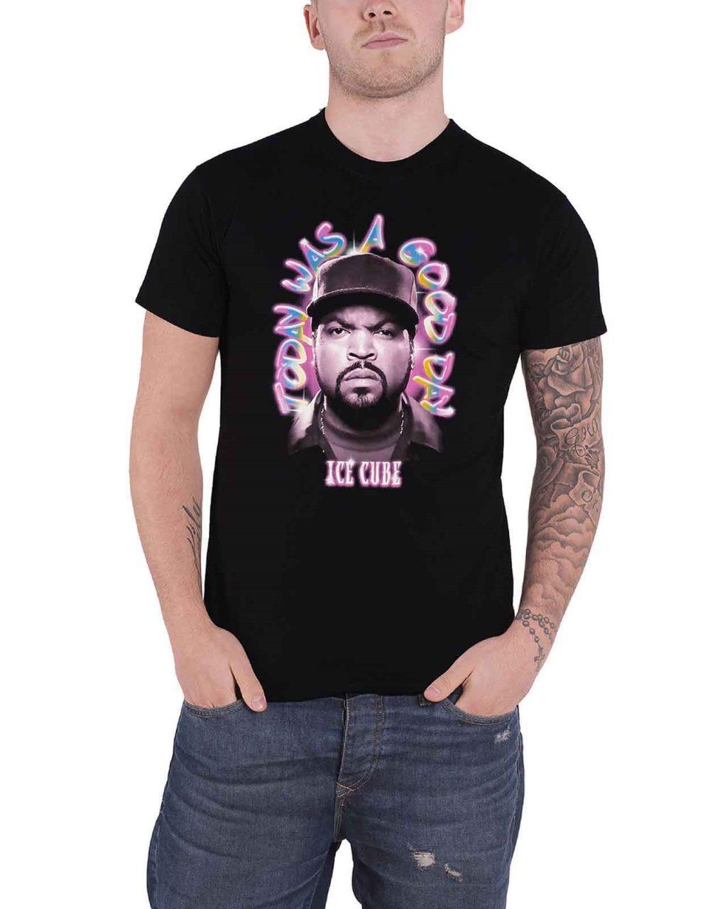 Ice Cube T Shirt Air Brush Logo Official Mens Black