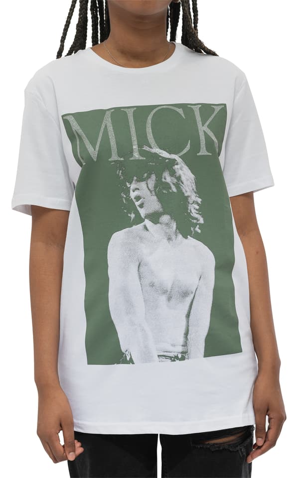 The Rolling Stones T Shirt Retro Mick Jagger Live Official Unisex White
