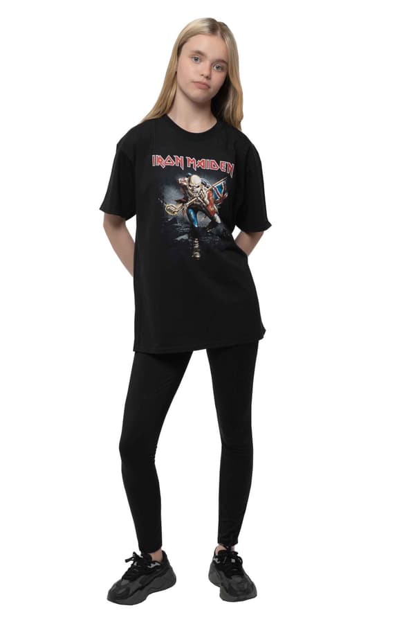 Iron Maiden Kids T Shirt Trooper Band Logo Official Black Ages 5-14 yrs