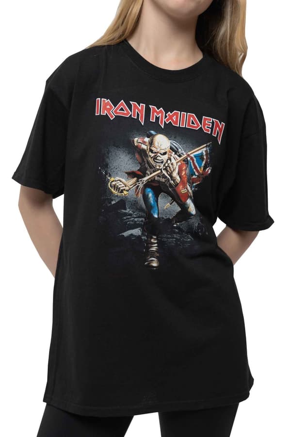 Iron Maiden Kids T Shirt Trooper Band Logo Official Black Ages 5-14 yrs