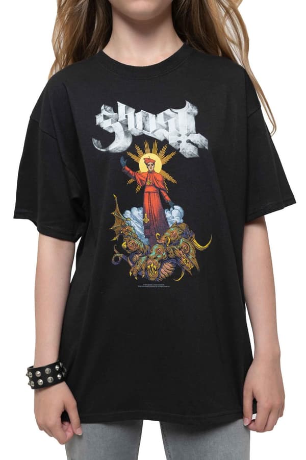 Ghost Kids T Shirt Plaguebringer Band Logo Official Black Ages 5-14 yrs