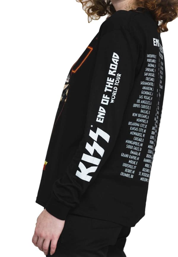 KISS T Shirt End Of The Road Tour Band Logo Official Unisex Black Long Sleeve