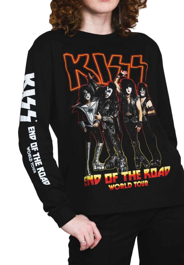 KISS T Shirt End Of The Road Tour Band Logo Official Unisex Black Long Sleeve