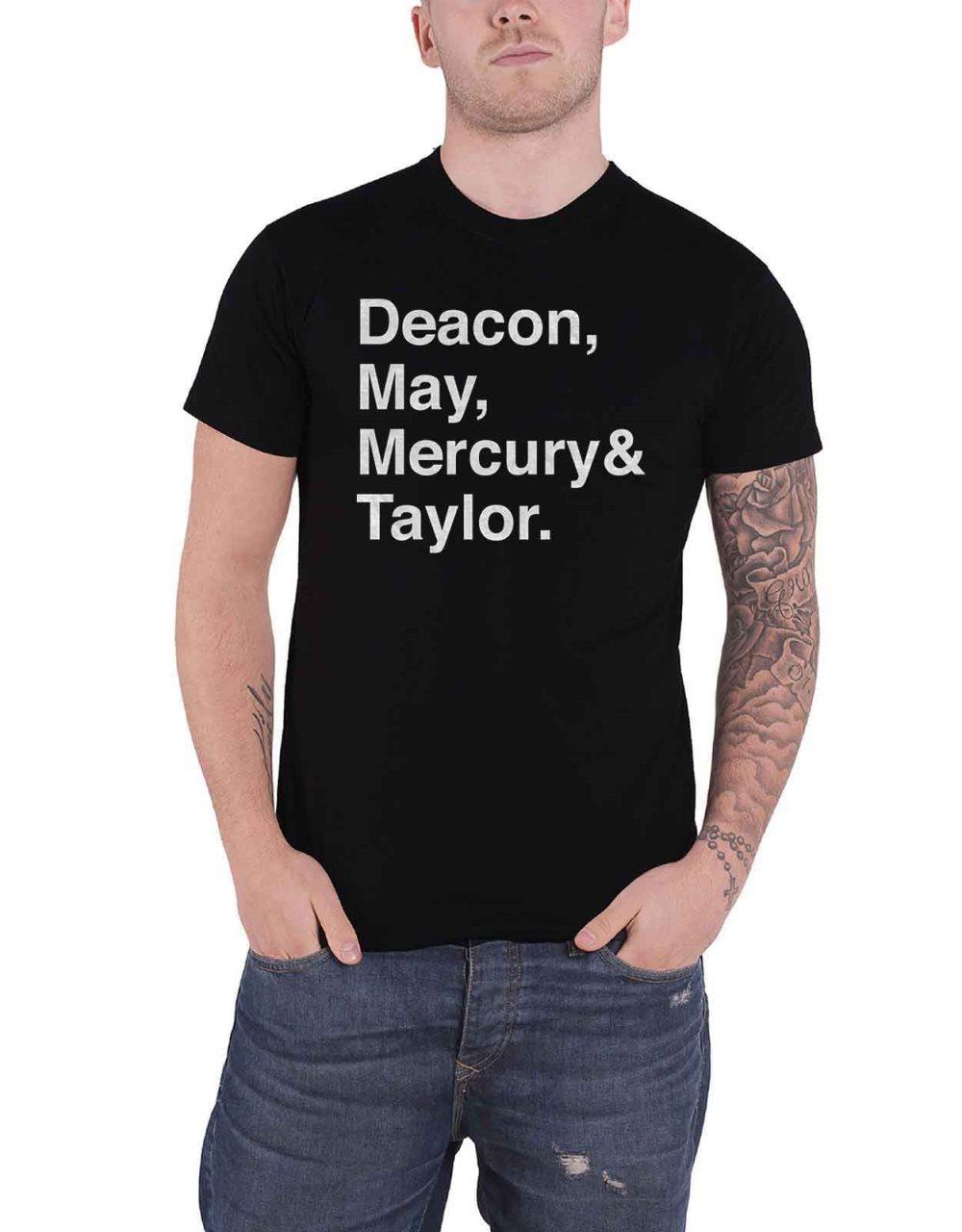 Queen T Shirt Helvetica Names Band logo Official Black
