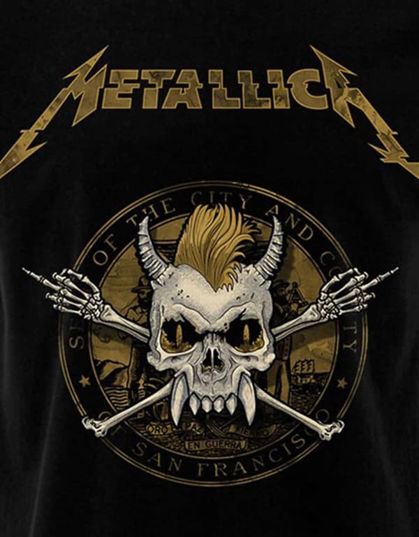 Metallica T Shirt Scary Guy Seal Band Logo Official Mens Black