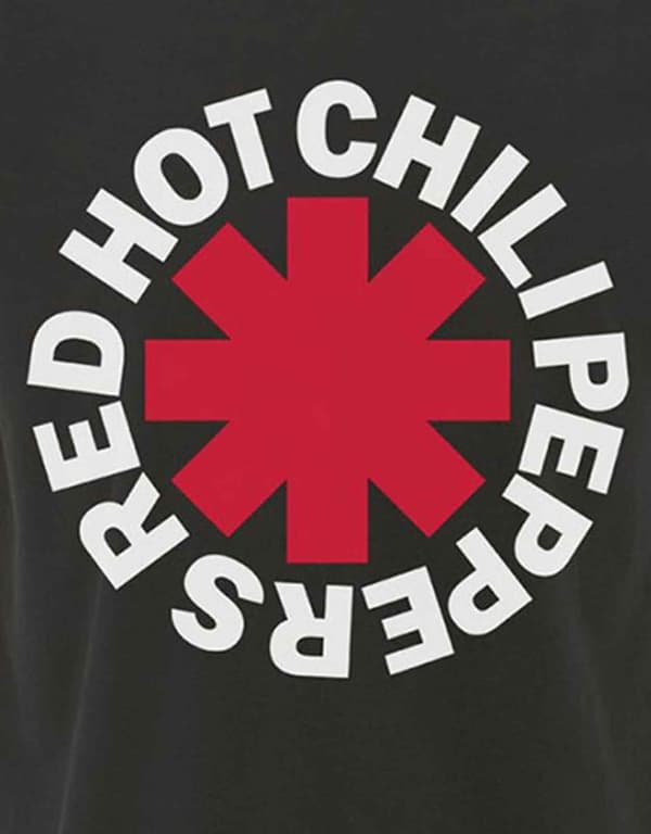 Red Hot Chili Peppers T Shirt Classic Asterisk Band Logo Official Mens Black