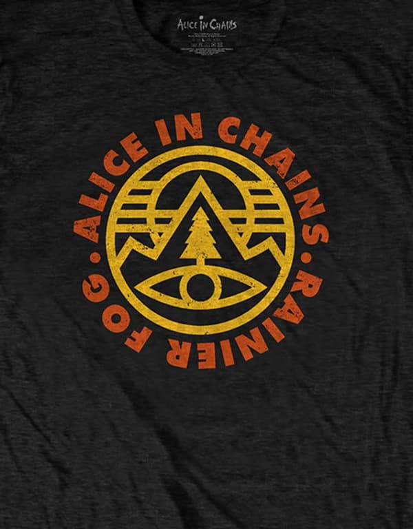 Alice in Chains T Shirt Pine Emblem Band Logo Official Mens Black