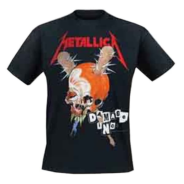 Metallica T Shirt Damage Inc Band Logo Official Mens Black