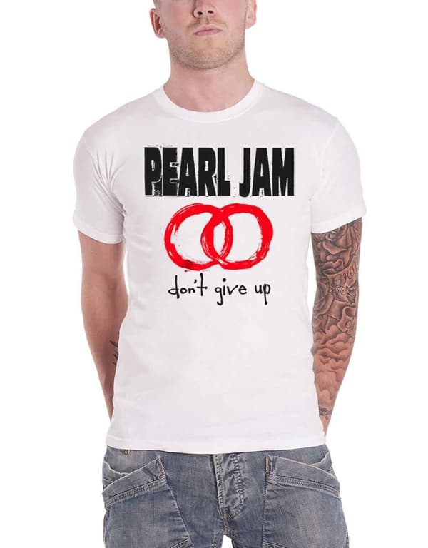 Pearl Jam T Shirt Dont Give Up Band Logo Official Mens White White XL