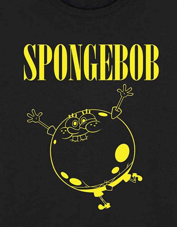 Spongebob Squarepants T Shirt Inflated Sponge Official Mens Black