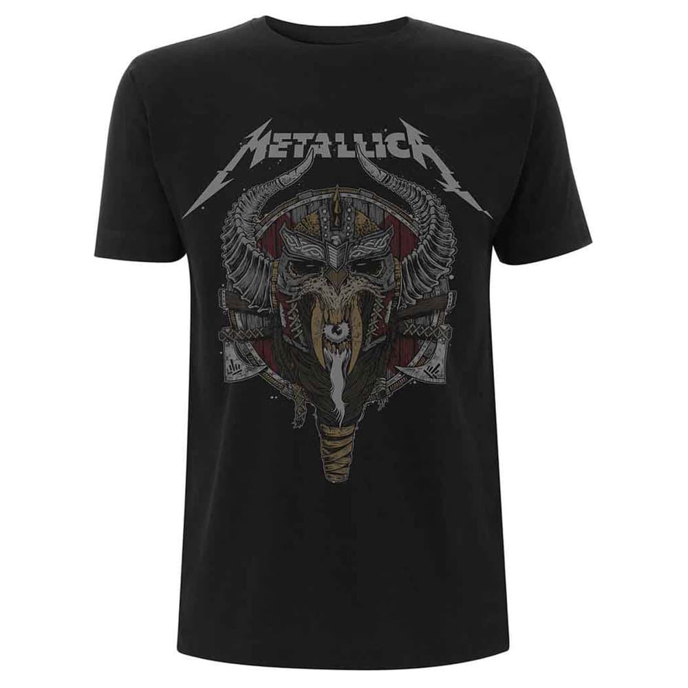 Metallica T Shirt Viking Band Logo Official Mens Black