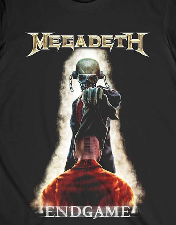 Megadeth T Shirt Vic Removing Hood Band Logo Official Mens Black