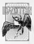 Miniatyrbild 2 av 4: Led Zeppelin T Shirt Icarus Burst Band Logo Official Womens Skinny Fit White