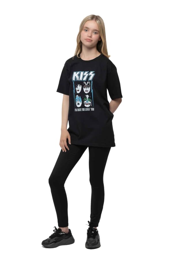 Kiss Kids T Shirt Made For Lovin You Band Logo Official Black Ages 1-14 yrs