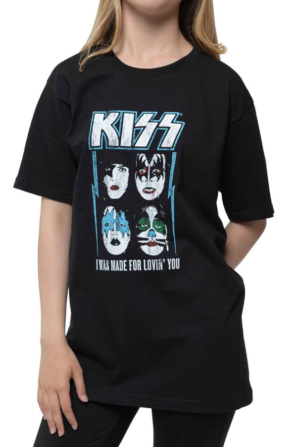 Kiss Kids T Shirt Made For Lovin You Band Logo Official Black Ages 1-14 yrs