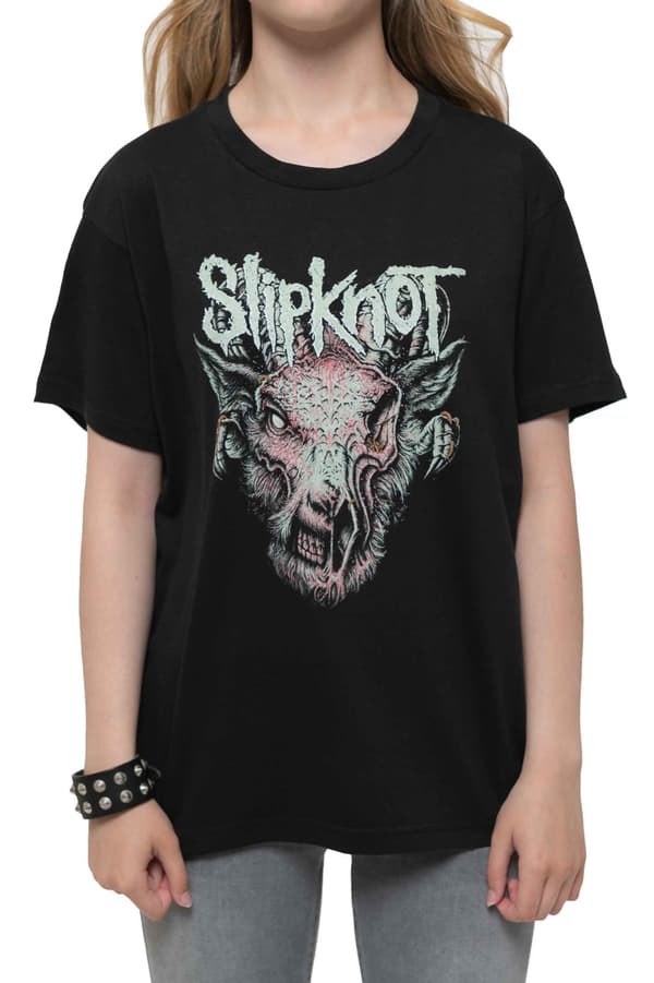 Slipknot Kids T Shirt Infected Goat Band Logo Official Black Ages 1-12 yrs
