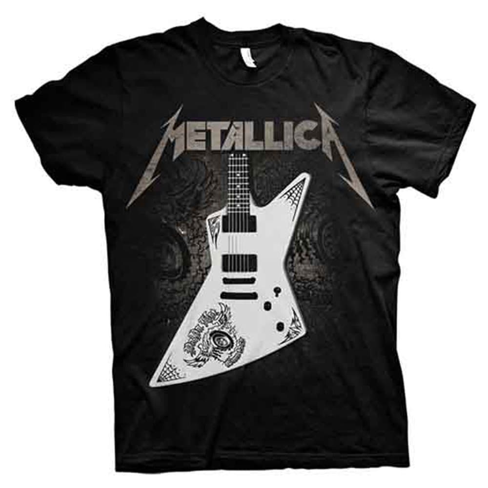 Metallica T Shirt Papa Het Guitar Band Logo Official Mens Black