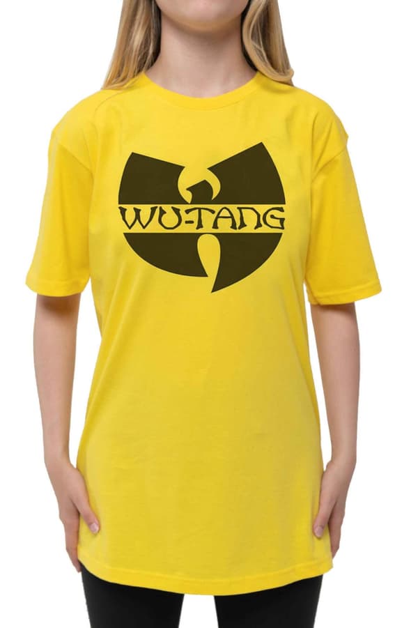 Wu Tang Clan Kids T Shirt Logo Official Yellow (Ages 3-14 yrs)