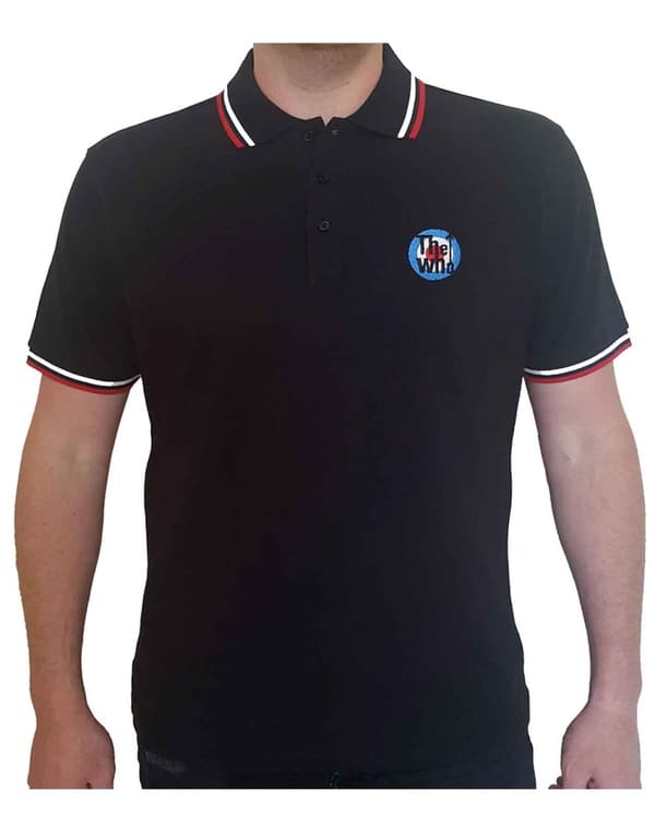 The Who Polo Shirt Target Official Mens Black Unisex M