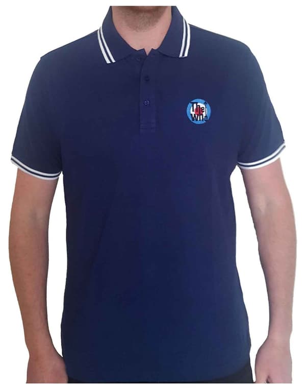 The Who Polo Shirt Target Logo Official Mens Navy Blue Unisex XL