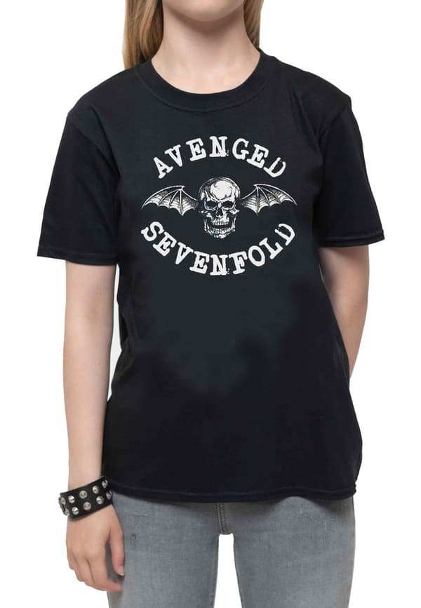 Avenged Sevenfold Kids T Shirt Classic Deathbat Official Black Ages 1-14 yrs