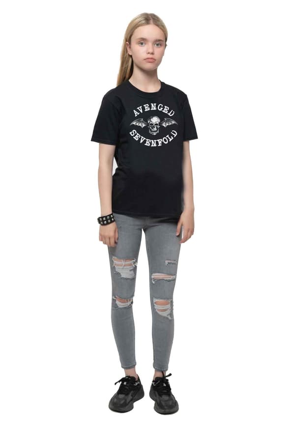 Avenged Sevenfold Kids T Shirt Classic Deathbat Official Black Ages 1-14 yrs