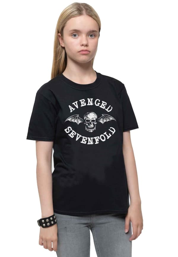 Avenged Sevenfold Kids T Shirt Classic Deathbat Official Black Ages 1-14 yrs