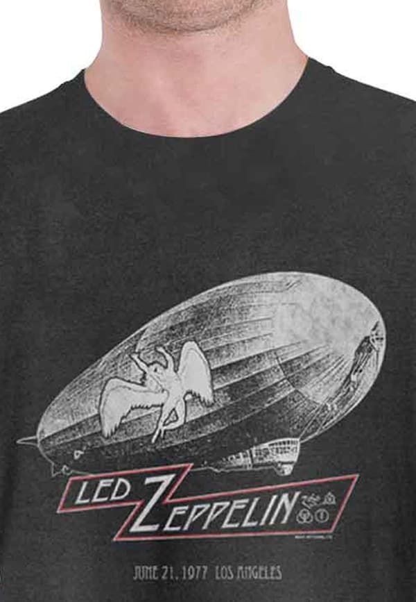 Led Zeppelin T Shirt Dazed Confused Band Logo Official Amplified Unisex Charcoal