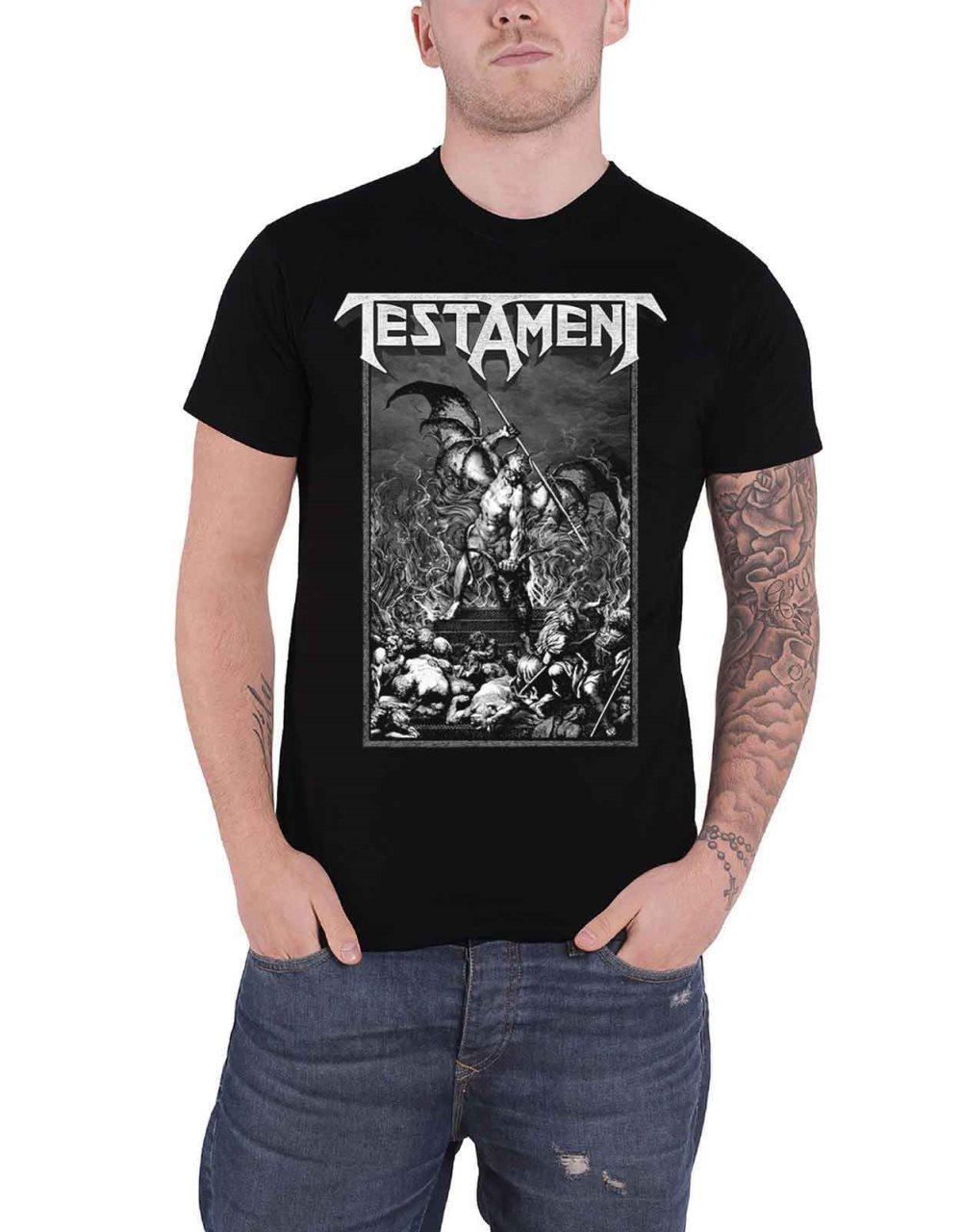 Testament T Shirt Pitchfork Horns Band Logo Official Mens Black