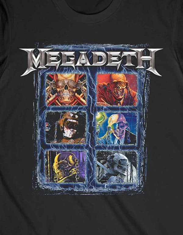 Megadeth T Shirt Vic Head Grip Band Logo Official Mens Black