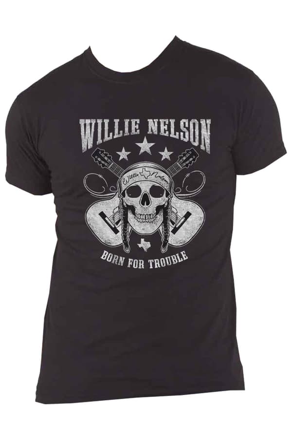 Willie Nelson T Shirt Skull Logo Official Mens Black