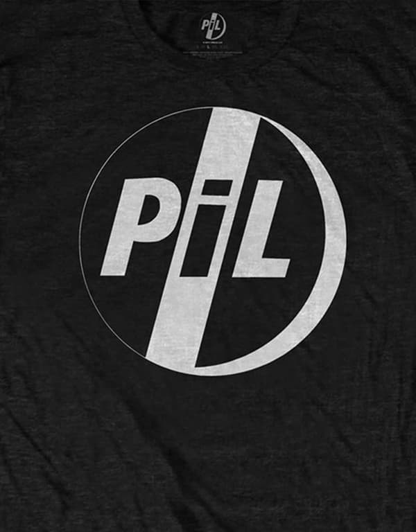 PIL Public Image Ltd  T Shirt White Band Logo Official Mens Black
