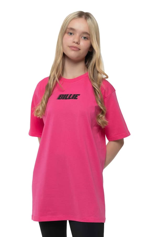 Billie Eilish Kids T Shirt Racer Logo & Blohsh Official Pink (Ages 3-14 yrs)