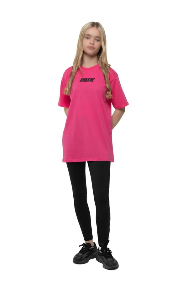 Billie Eilish Kids T Shirt Racer Logo & Blohsh Official Pink (Ages 3-14 yrs)