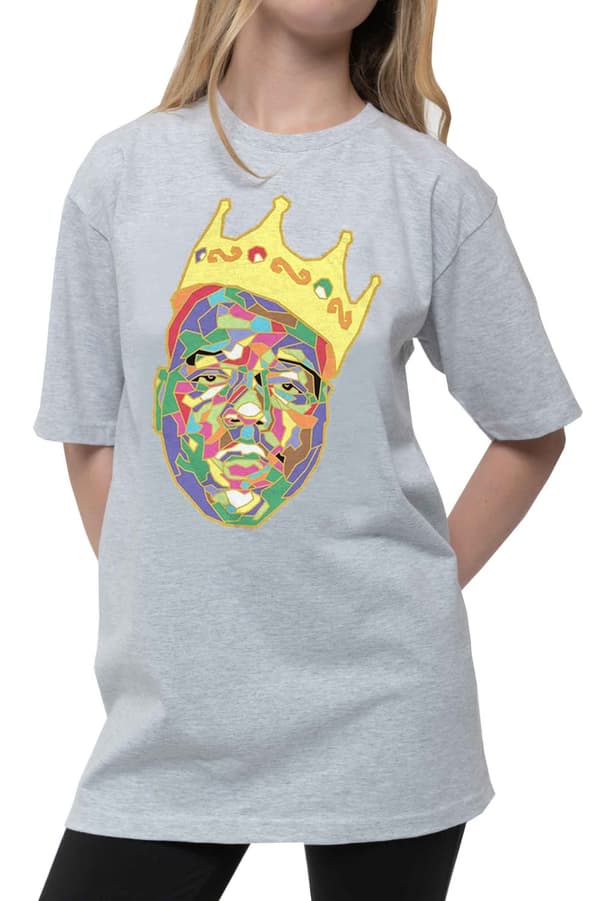 Biggie Smalls Kids T Shirt Crown Logo Official Heather Grey Ages 3-14 yrs