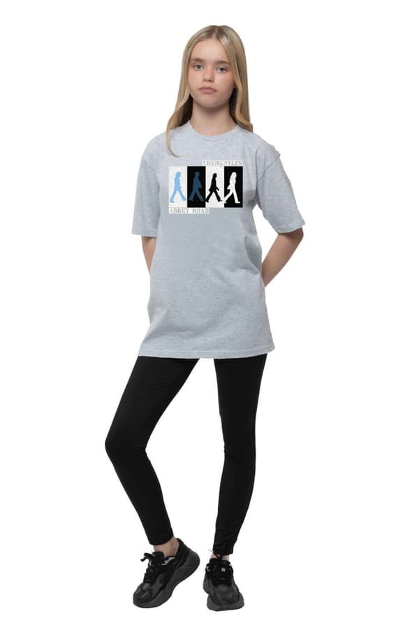 The Beatles Kids T Shirt Abbey Road Colours Crossing Official Grey Ages 3-14yrs