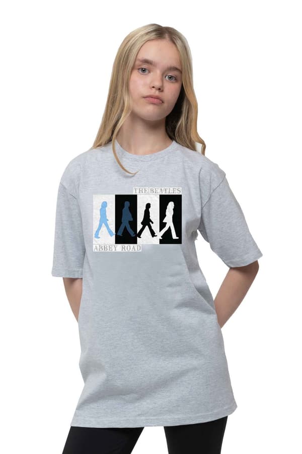 The Beatles Kids T Shirt Abbey Road Colours Crossing Official Grey Ages 3-14yrs