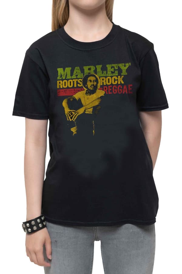 Bob Marley Kids T Shirt Roots Rock Reggae Official Black Ages 3-14 yrs