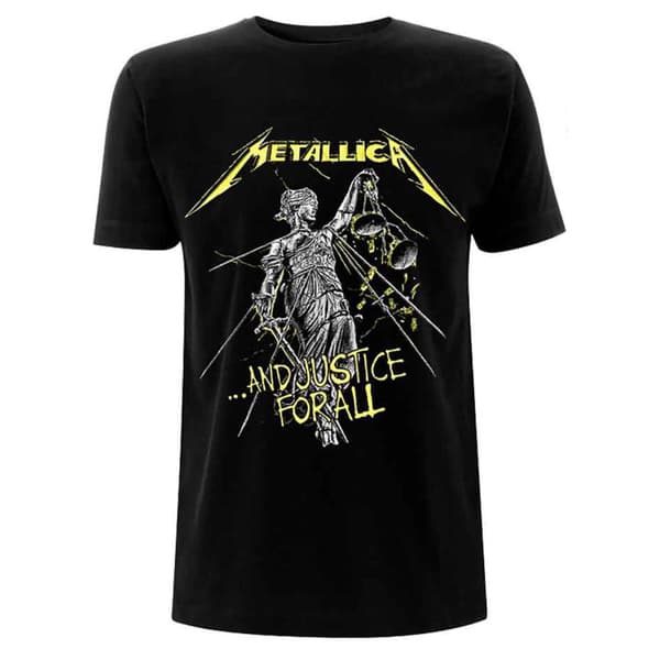 Metallica T Shirt  And Justice For All Tracks Band Logo Official Mens Black