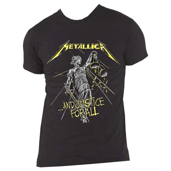 Metallica T Shirt  And Justice For All Tracks Band Logo Official Mens Black