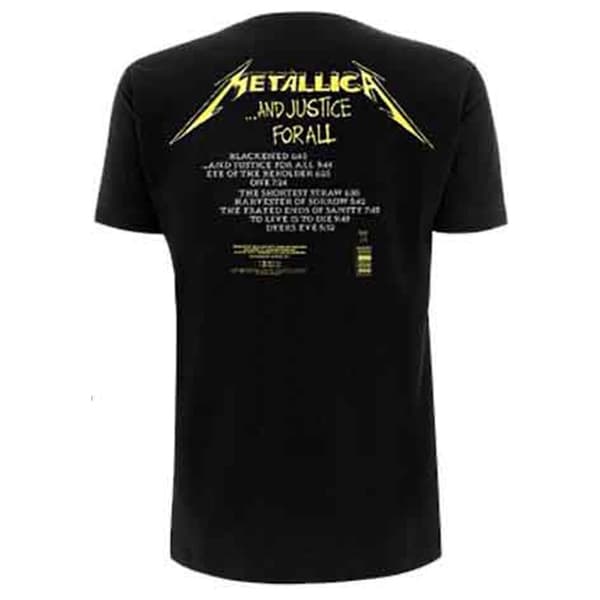 Metallica T Shirt  And Justice For All Tracks Band Logo Official Mens Black