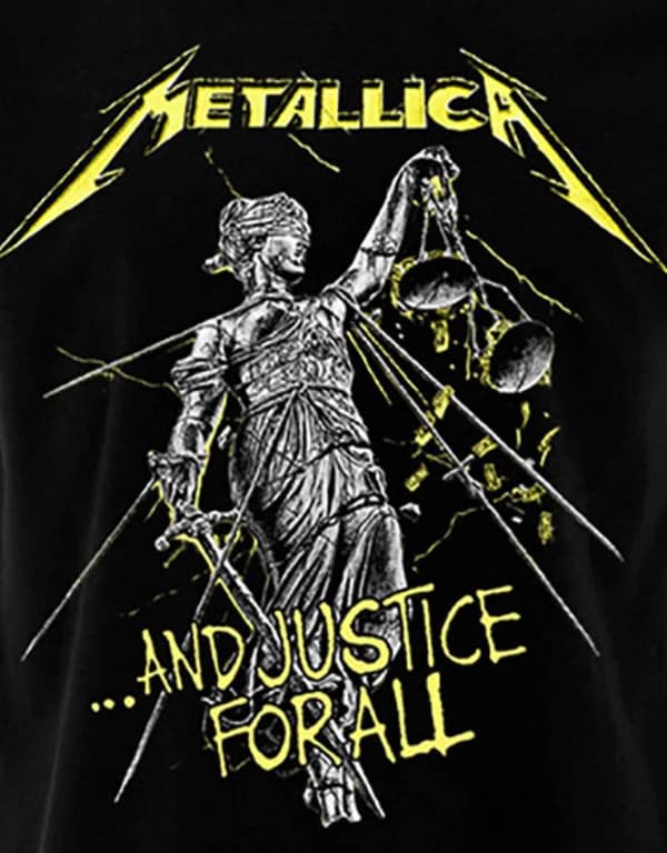 Metallica T Shirt And Justice For All Tracks Band Logo Official Mens Black