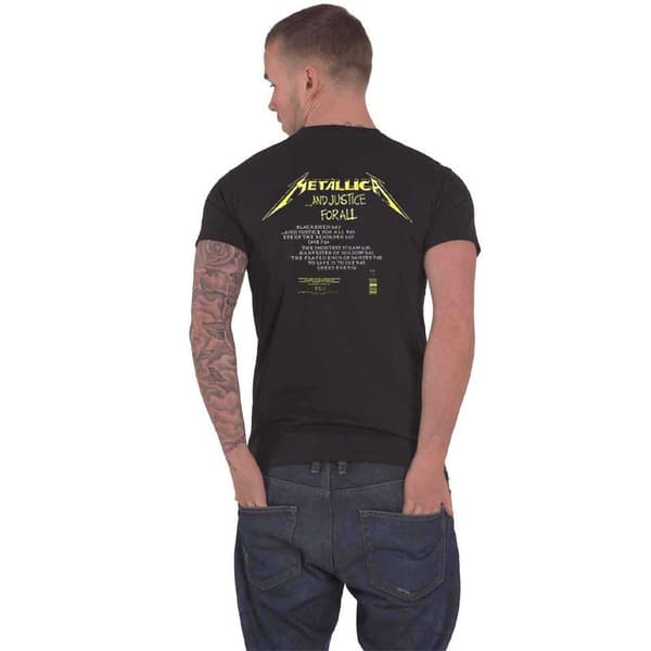 Metallica T Shirt And Justice For All Tracks Band Logo Official Mens Black