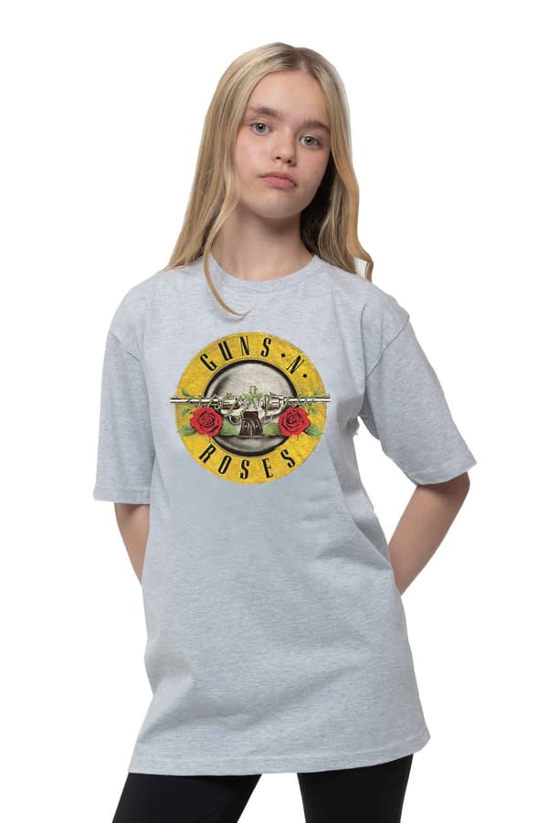 Guns N Roses Kids T Shirt Classic Logo Official Heather Grey Ages 3-14yrs