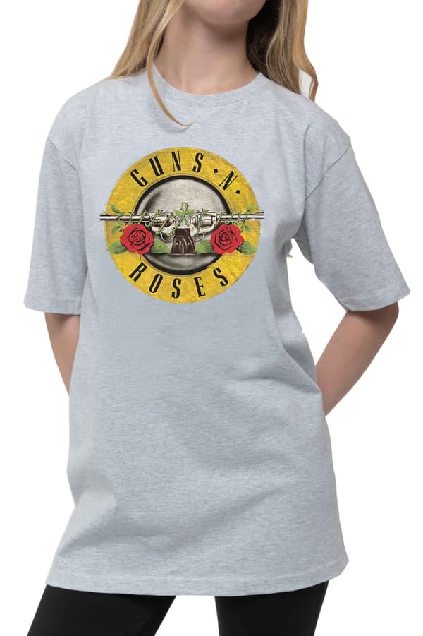 Guns N Roses Kids T Shirt Classic Logo Official Heather Grey Ages 3-14yrs