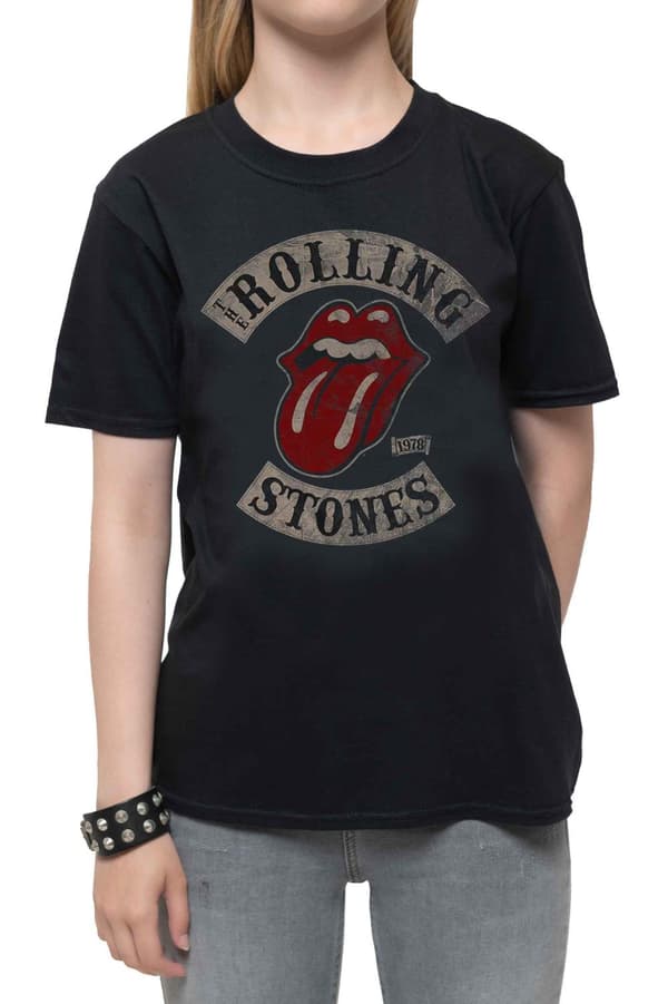 The Rolling Stones Kids T Shirt Tour 78 Band Logo Official Black Ages 1-14 yrs